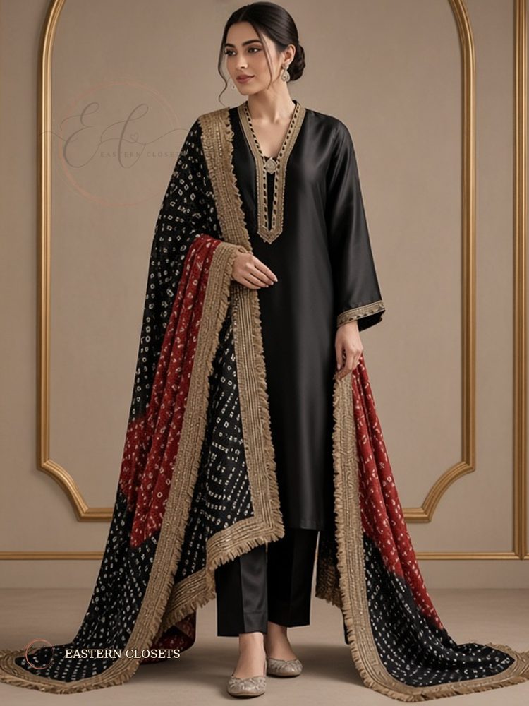 Shab-e-Lal – Kurta Set | Bandhani Dupatta
